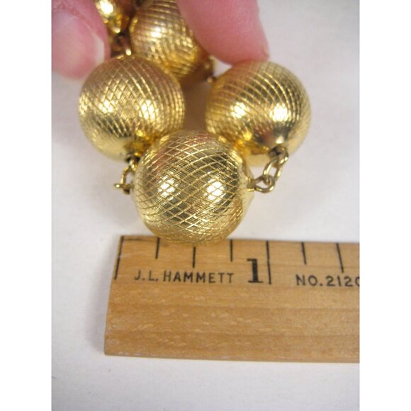 Monet Station Beaded Goldtone Chain Necklace 19 Inch Vintage 1960 1950 Statement - Picture 4 of 9